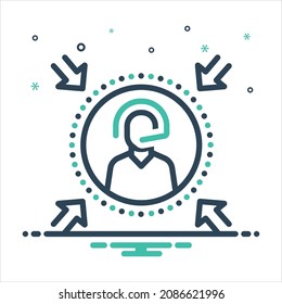 Vector colorful mix icon for centered