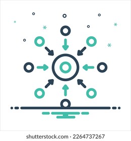 Vector colorful mix icon for central