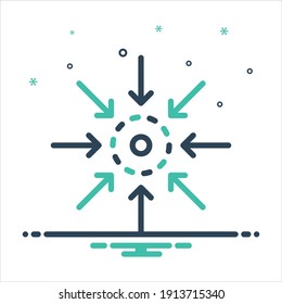 Icono de mezcla de colores vectorial para el centro