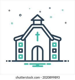 Vector colorful mix icon for chapel