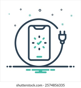 Vector colorful mix icon for charged