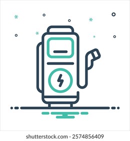 Vector colorful mix icon for charging station