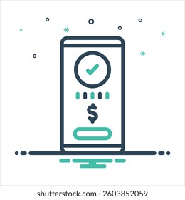 Vector colorful mix icon for check balance