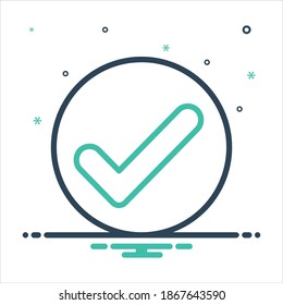 Vector colorful mix icon for checked