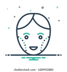 Vector colorful mix icon for cheek