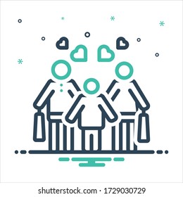 Vector colorful mix icon for cheerful