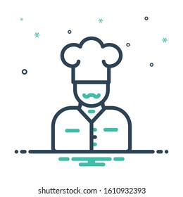 Vector colorful mix icon for chef