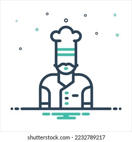 Vector colorful mix icon for chef