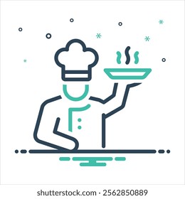 Vector colorful mix icon for chef