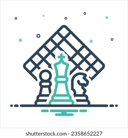 Vector colorful mix icon for chess