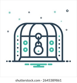 Vector colorful mix icon for chest