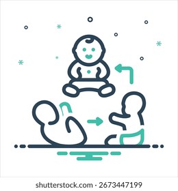 Icono colorido de la mezcla del Vector para el desarrollo infantil