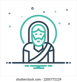 Vector colorful mix icon for christ