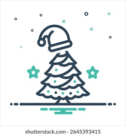Vector colorful mix icon for christmas