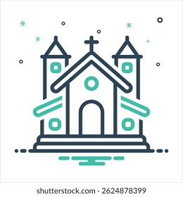 Vector colorful mix icon for church