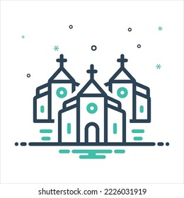 Vector colorful mix icon for churches