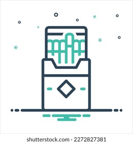 Vector colorful mix icon for cigarettes