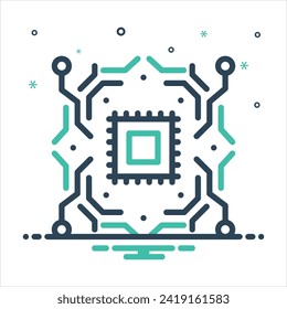 Vector colorful mix icon for circuit