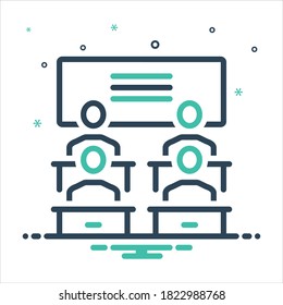 Icono de mezcla colorida de vectores para aula