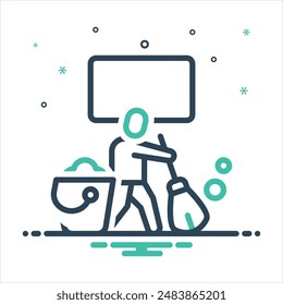 Vector colorful mix icon for cleaning