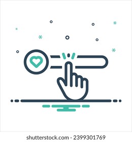 Vector colorful mix icon for click like