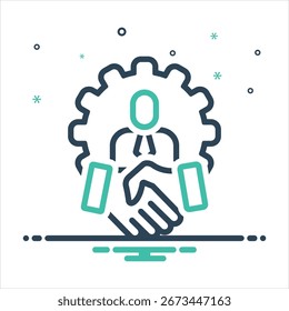 Vector colorful mix icon for client relations