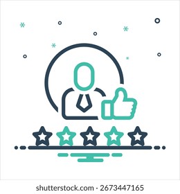 Icono colorido de la mezcla del Vector para la satisfacción del cliente