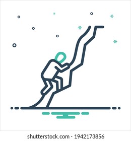 Vector colorful mix icon for climb