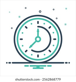 Vector colorful mix icon for clock
