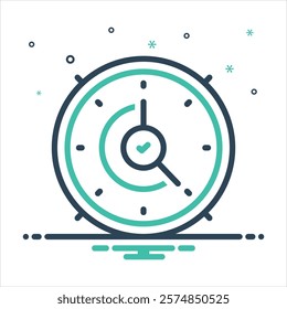 Vector colorful mix icon for clock confirmation