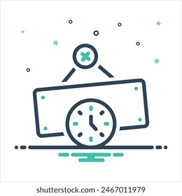 Vector colorful mix icon for closed