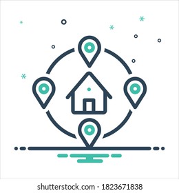 Vector colorful mix icon for closely
