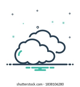 Vektorfarbiges Mischsymbol für Wolke