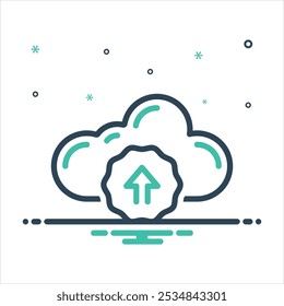 Vector colorful mix icon for cloud upload