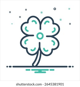 Vector colorful mix icon for clover leaf