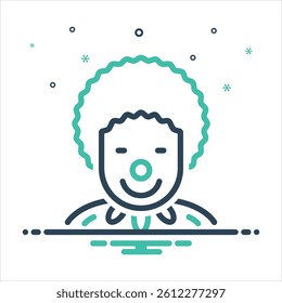 Vector colorful mix icon for clown