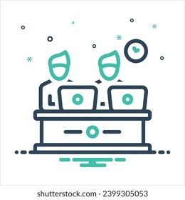 Vector colorful mix icon for co worker