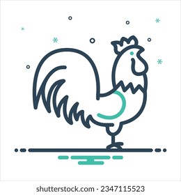 Vector colorful mix icon for cock