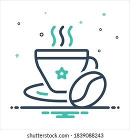 Vector colorful mix icon for coffee