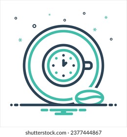 Vector colorful mix icon for coffee break