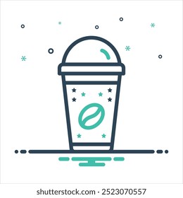 Vetor ícone de mistura colorida para xícara de café