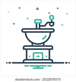 Vector colorido icono de mezcla para molinillo de café