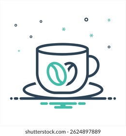 Vetor ícone de mistura colorida para café