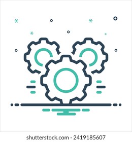 Vector colorful mix icon for cogwheel