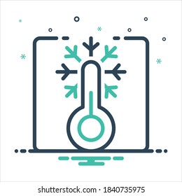 Vector colorful mix icon for cold