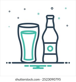 Vector colorful mix icon for cold drink