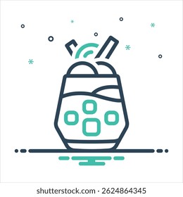 Vector colorful mix icon for cold chocolate
