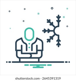 Vetor ícone de mistura colorida para frio
