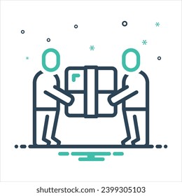 Vector colorful mix icon for collaboration