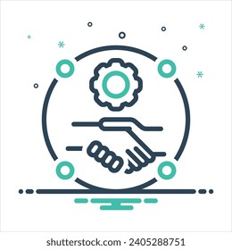 Icono de mezcla de colores vectoriales para colaboración